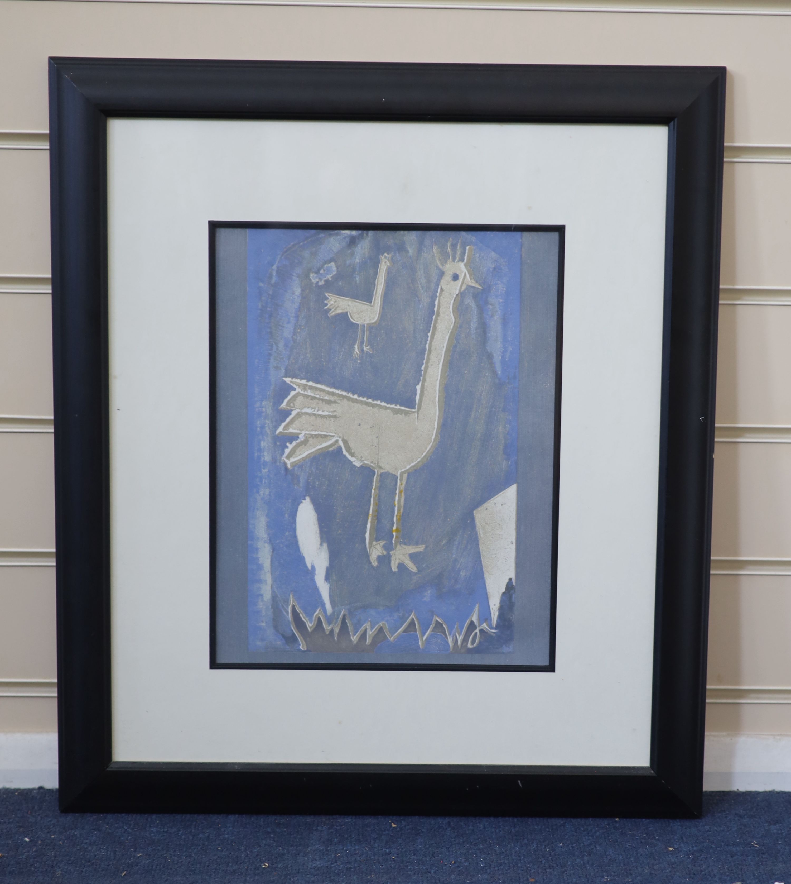 Georges Braque (French, 1882-1963), Blue Bird (Le Coq), 1952, Colour lithograph, 31 x 24cm.